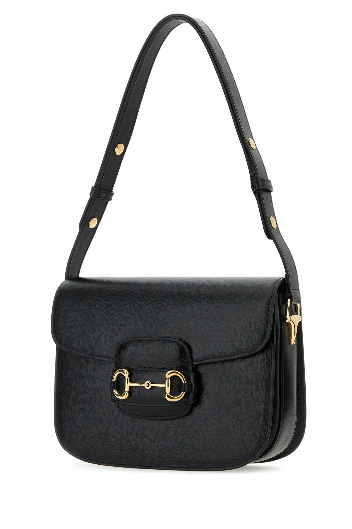 Gucci Women Black Leather 1955 Horsebit Shoulder Bag
