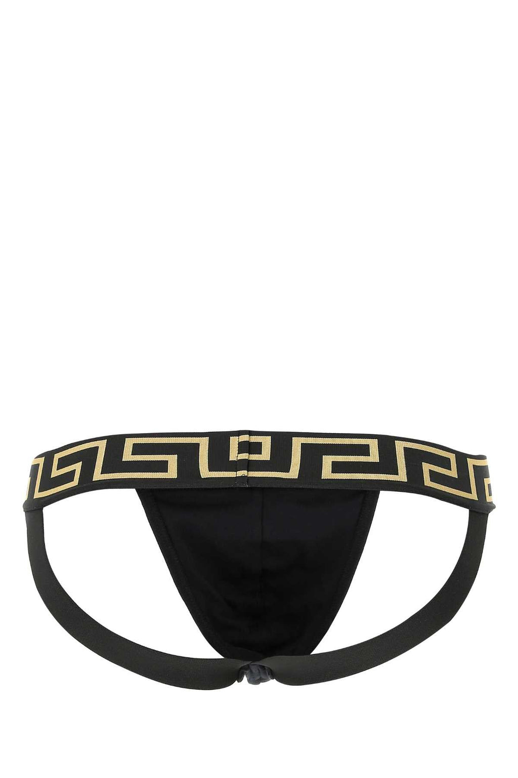 Versace Men Black Stretch Cotton Jockstrap