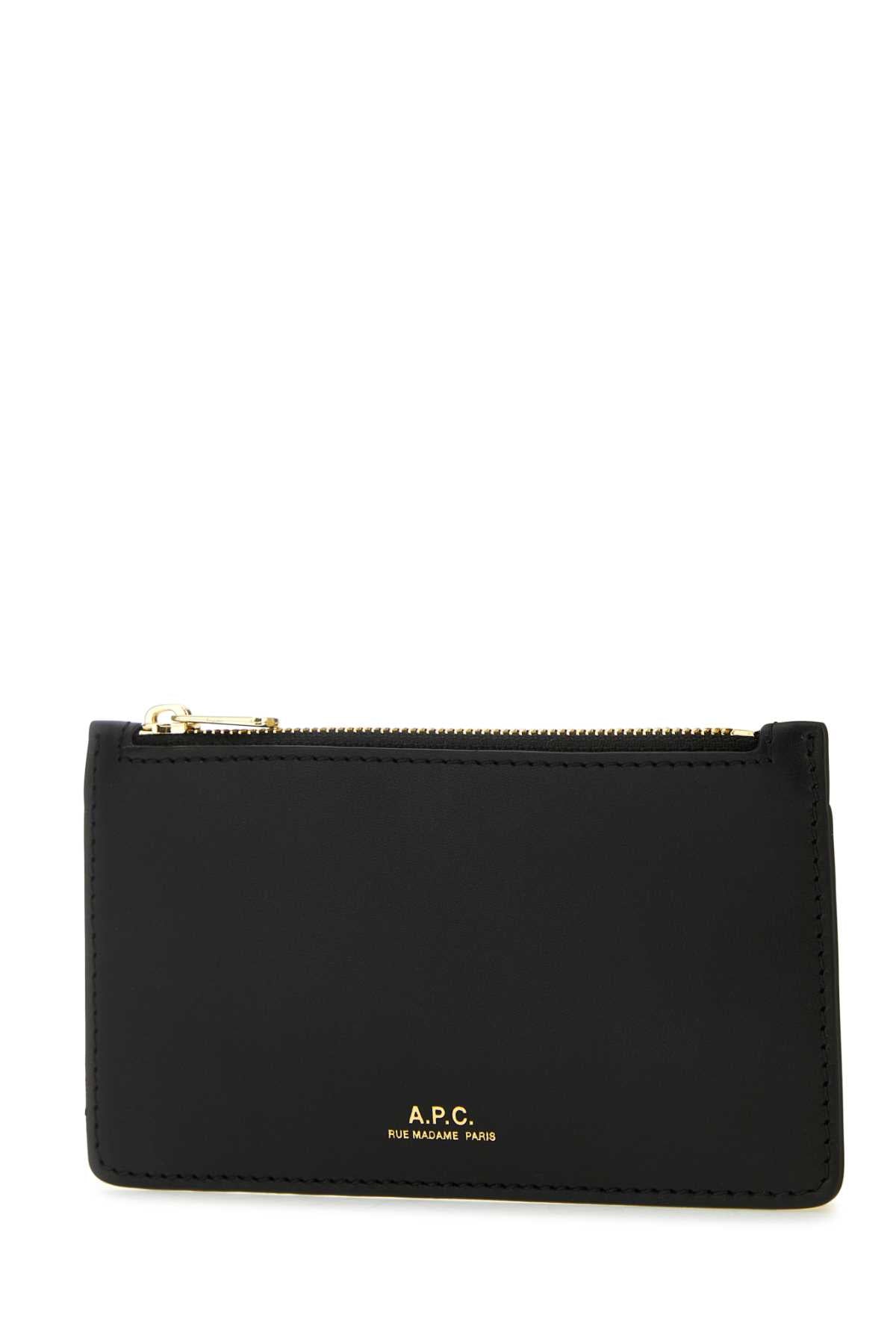 A.P.C. Women Black Leather Willow Card Holder