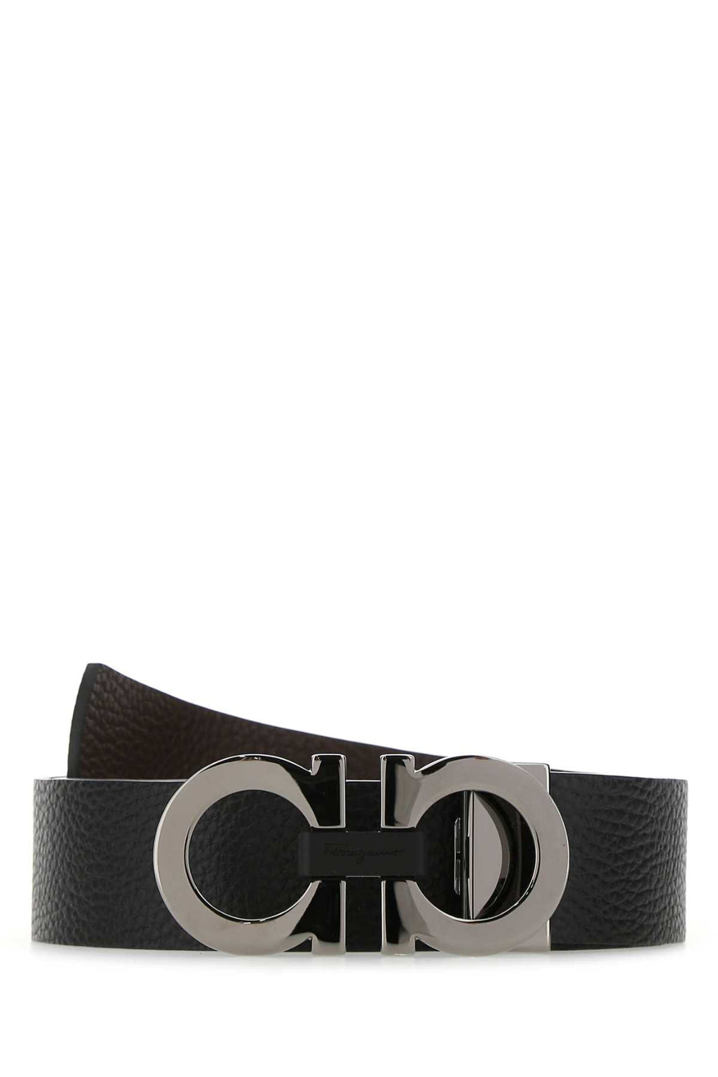 Cinto reversível de couro preto masculino Salvatore Ferragamo