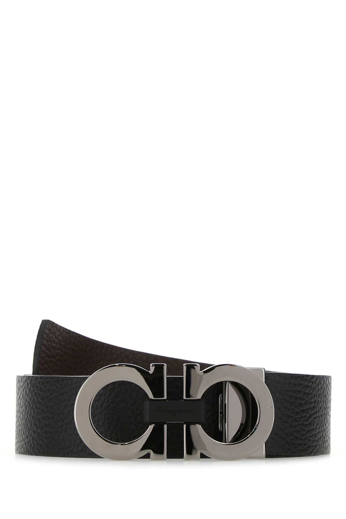 Cinto reversível de couro preto masculino Salvatore Ferragamo