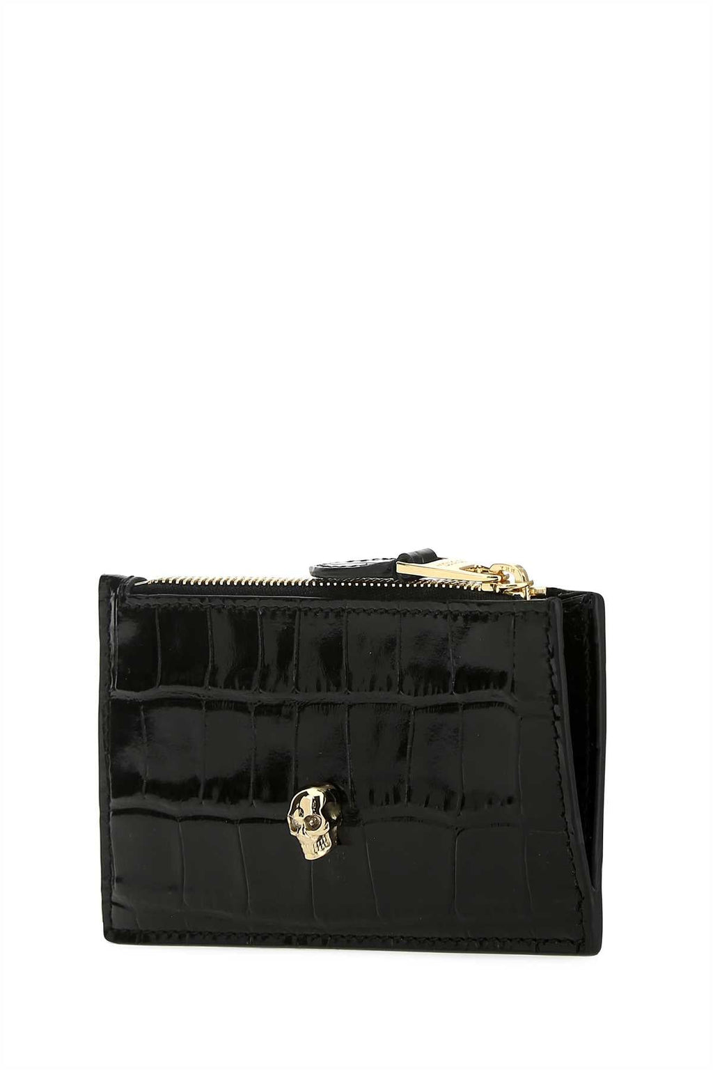 Alexander Mcqueen Men Black Leather Card Holder