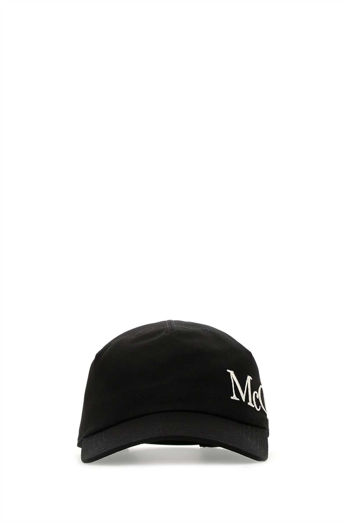 Alexander Mcqueen Men Black Gabardine Baseball Cap