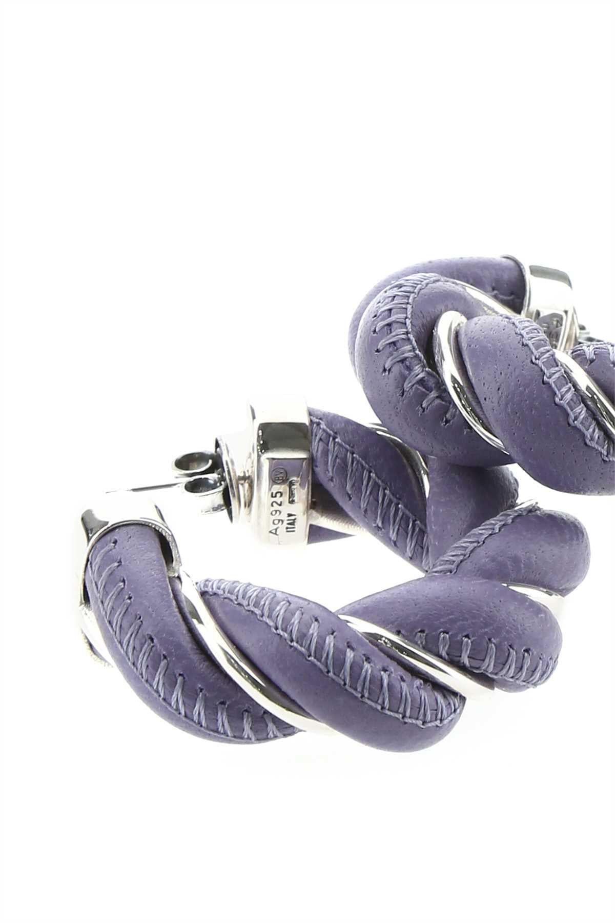Bottega Veneta Women Lilac Nappa Leather And 925 Silver Earrings