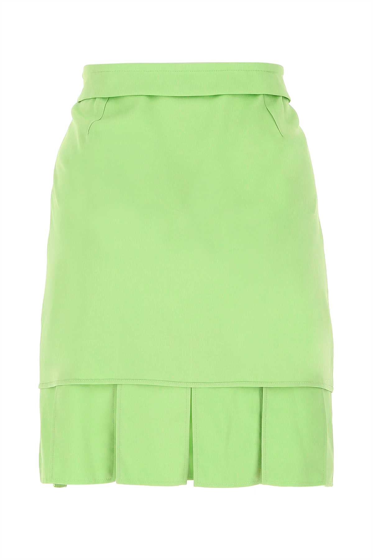 Bottega Veneta Women Pastel Green Stretch Viscose Miniskirt