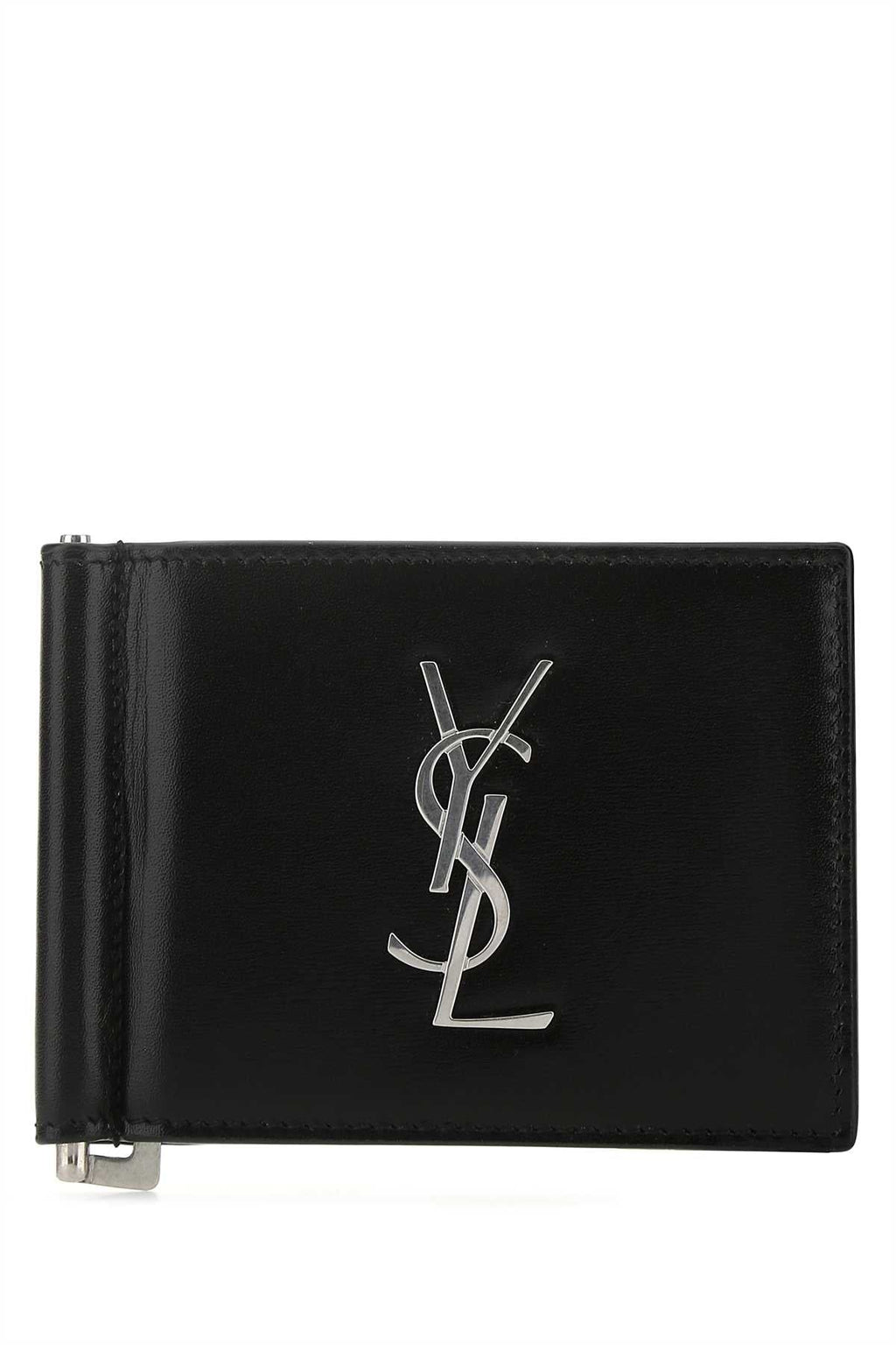 Saint Laurent Men Black Leather Card Holder