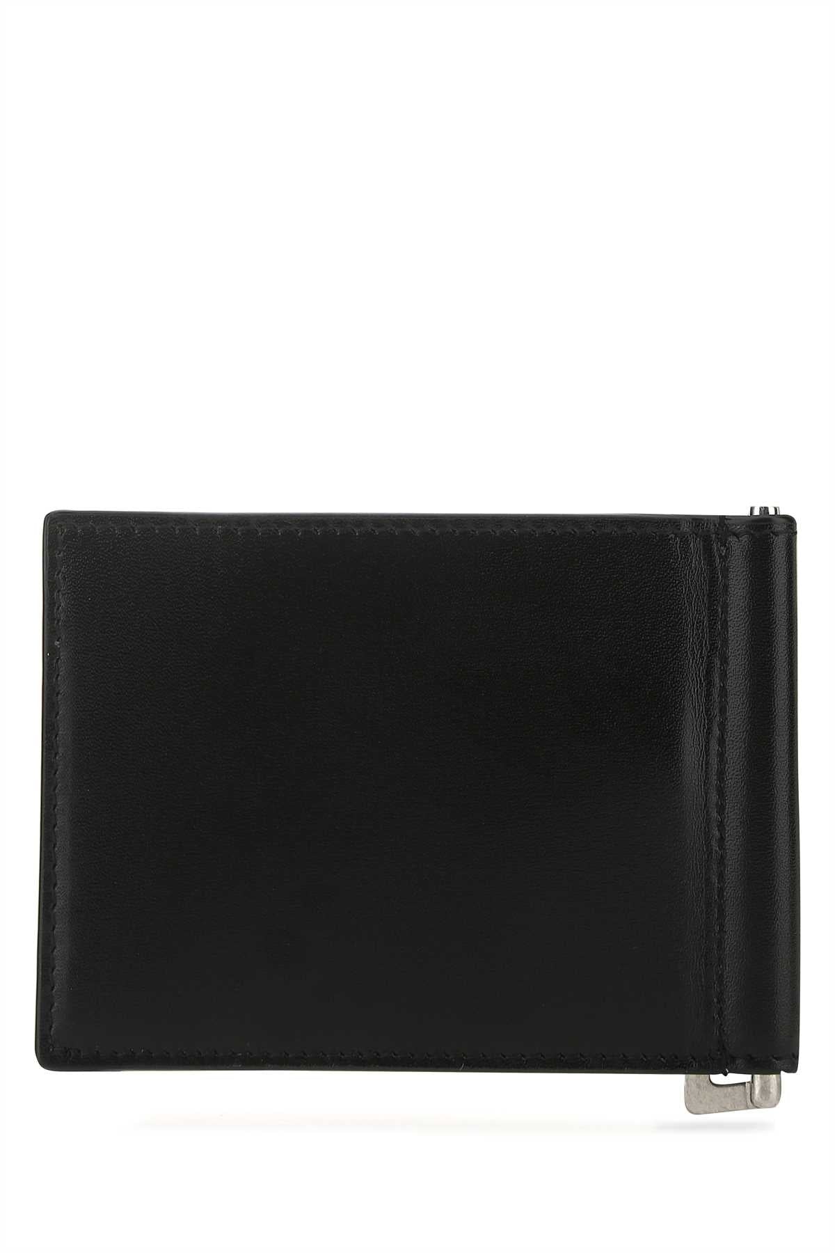 Saint Laurent Men Black Leather Card Holder