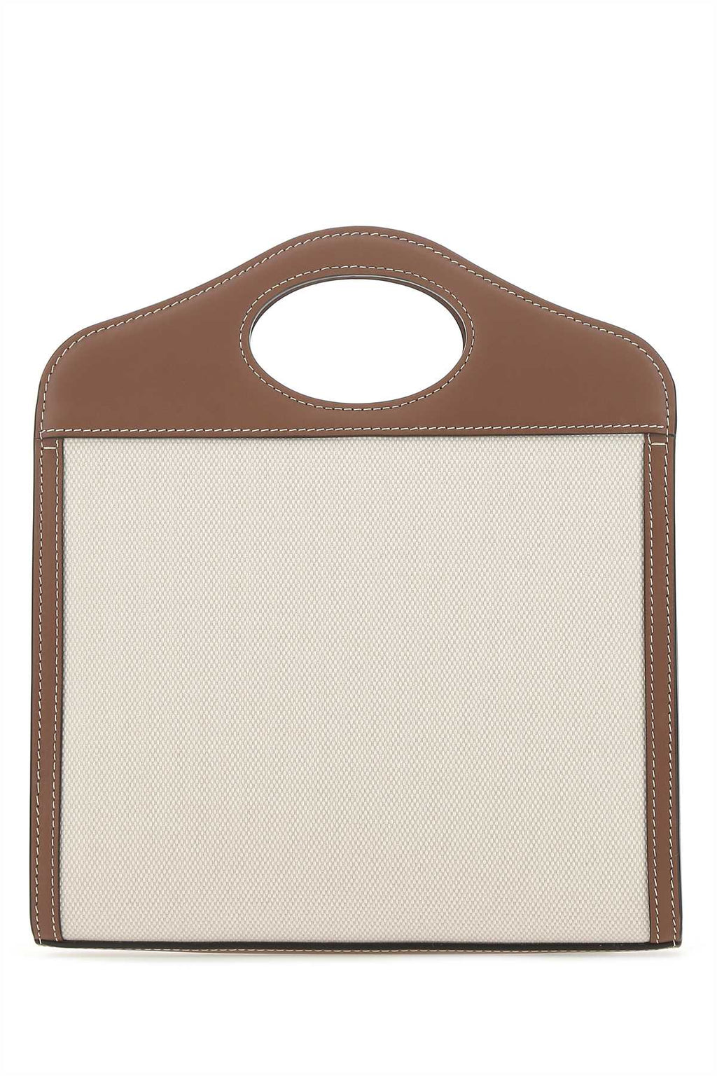 Burberry Women Two-Tone Canvas And Leather Mini Pocket Handbag