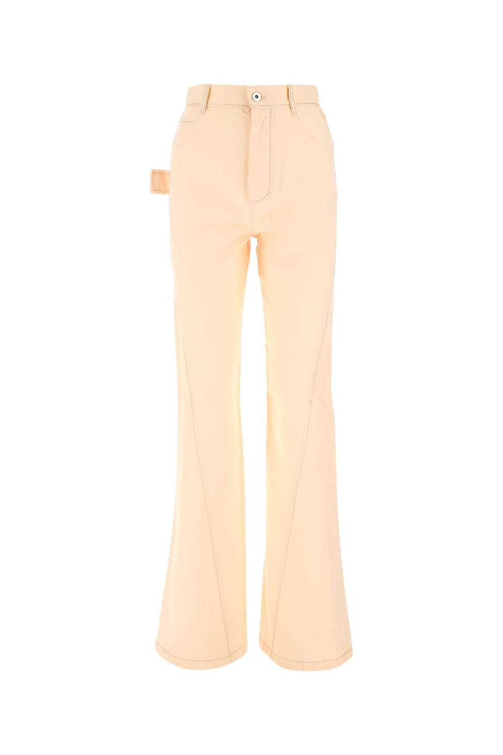 Bottega Veneta Women Peach Cotton Wide Leg Pant