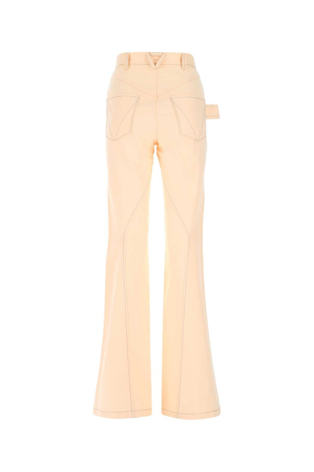 Bottega Veneta Women Peach Cotton Wide Leg Pant