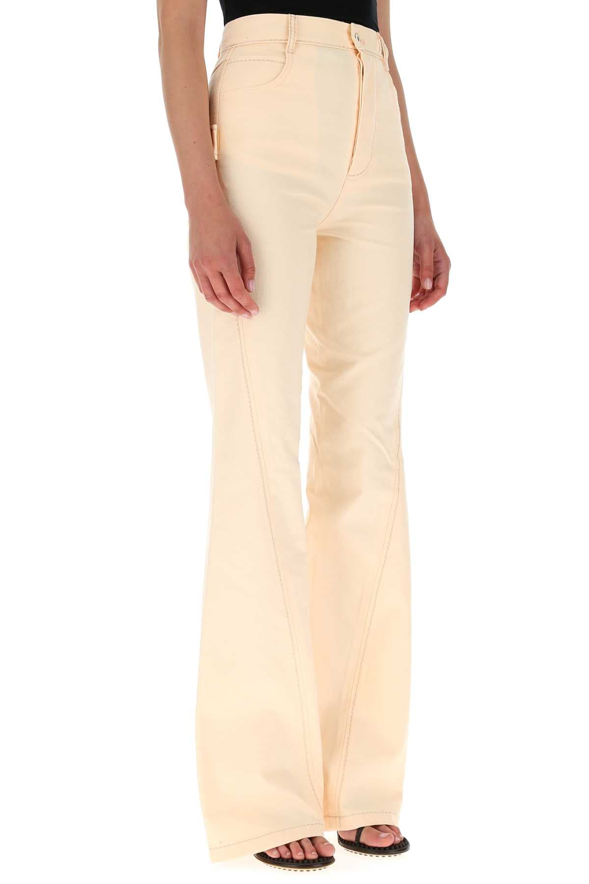 Bottega Veneta Women Peach Cotton Wide Leg Pant