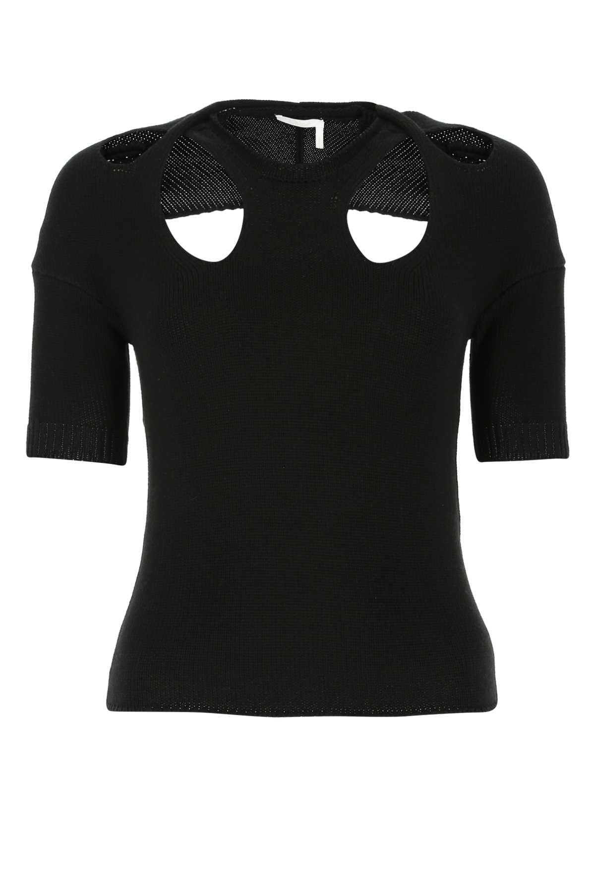 Chloe Women Black Cotton Blend Top