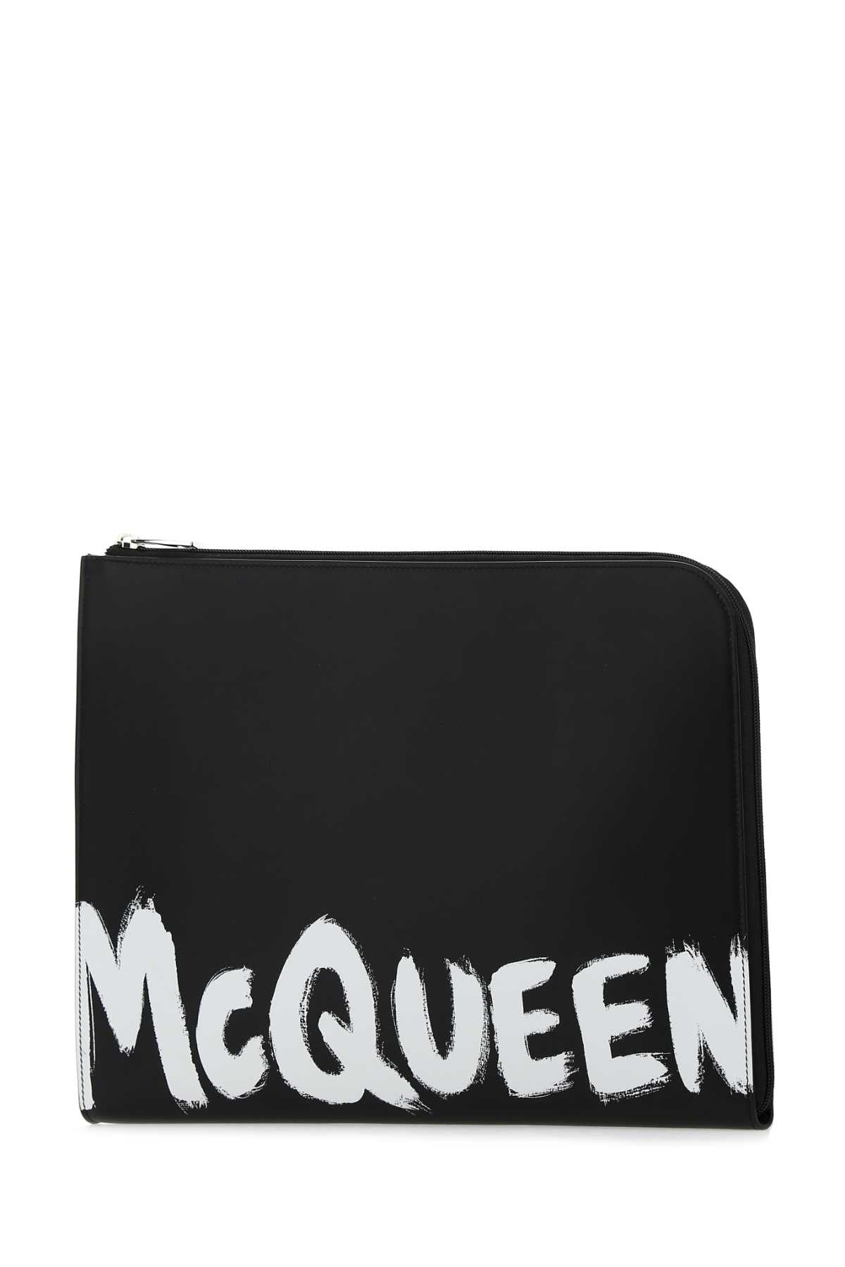 Alexander Mcqueen Men Black Leather Document Holder
