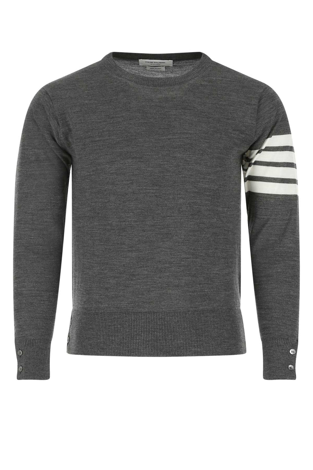 Thom Browne Men Melange Grey Wool Sweater