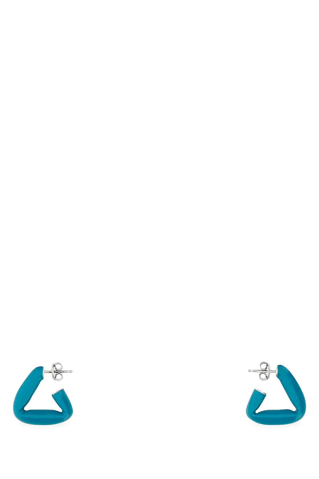 Bottega Veneta Women Teal Green 925 Silver Fold Earrings