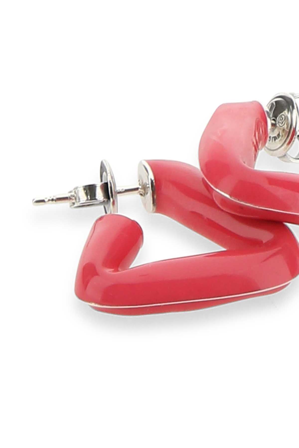 Bottega Veneta Women Fuchsia 925 Silver Fold Earrings