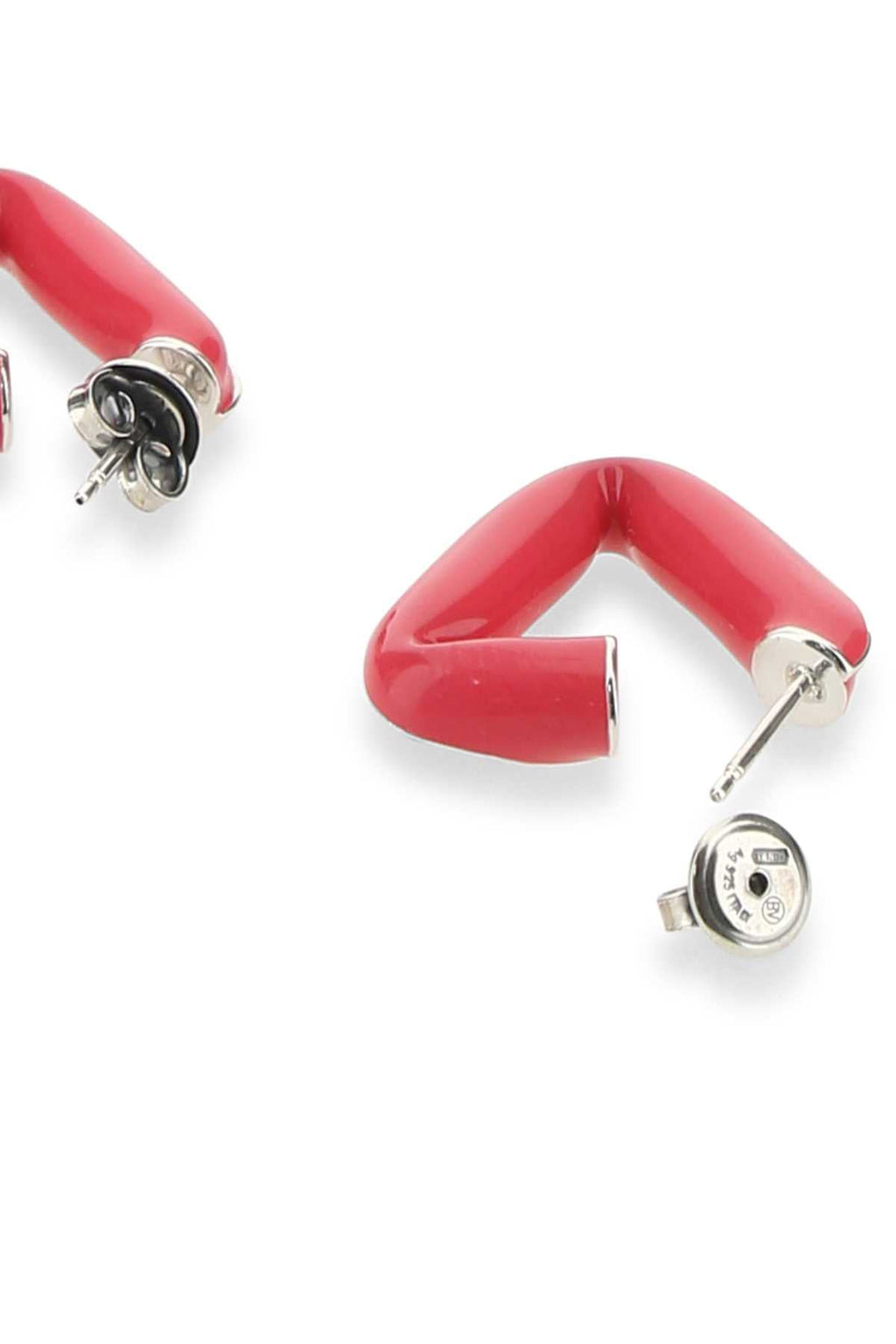 Bottega Veneta Women Fuchsia 925 Silver Fold Earrings