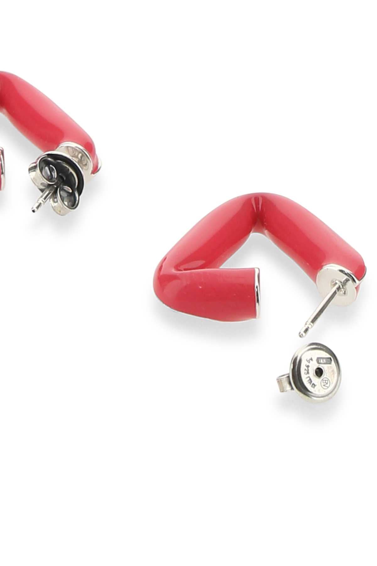Bottega Veneta Women Fuchsia 925 Silver Fold Earrings