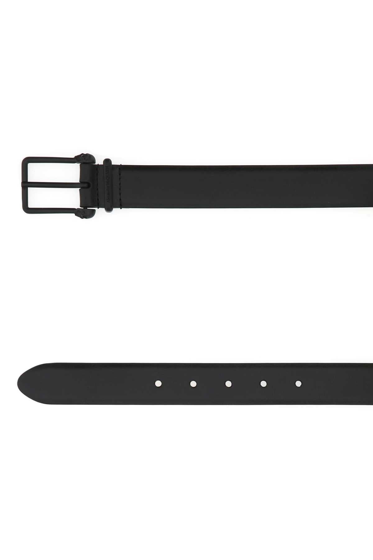 Alexander Mcqueen Men Black Leather Belt