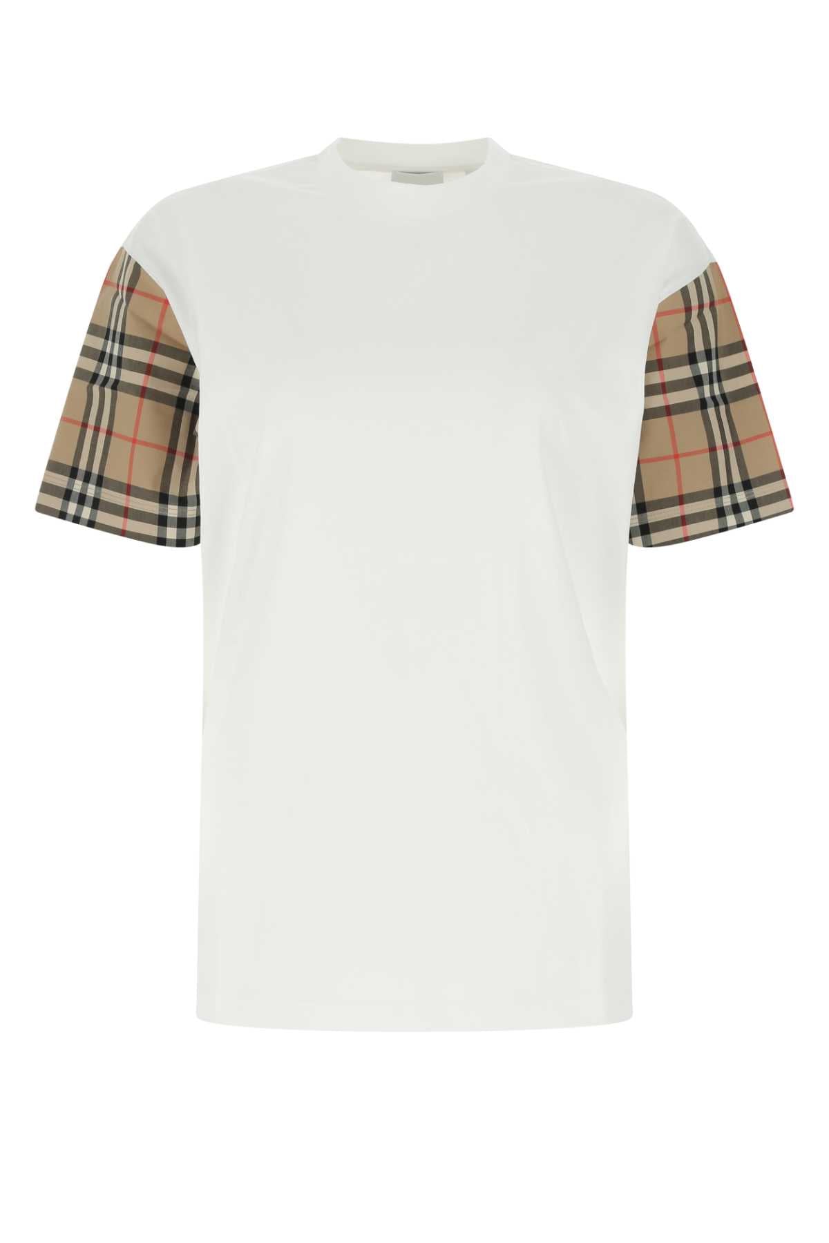 Burberry Women White Cotton T-Shirt