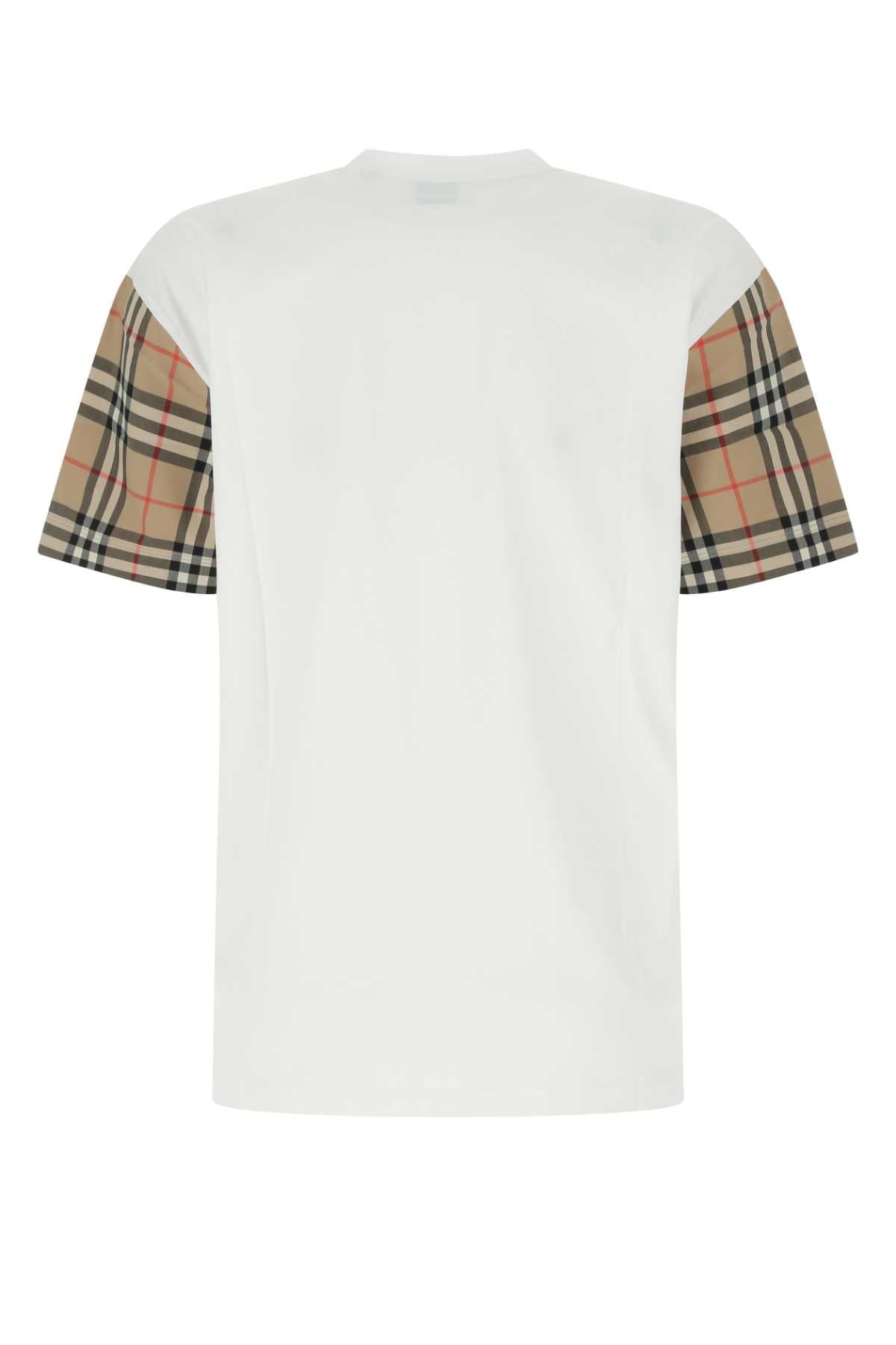 Burberry Women White Cotton T-Shirt