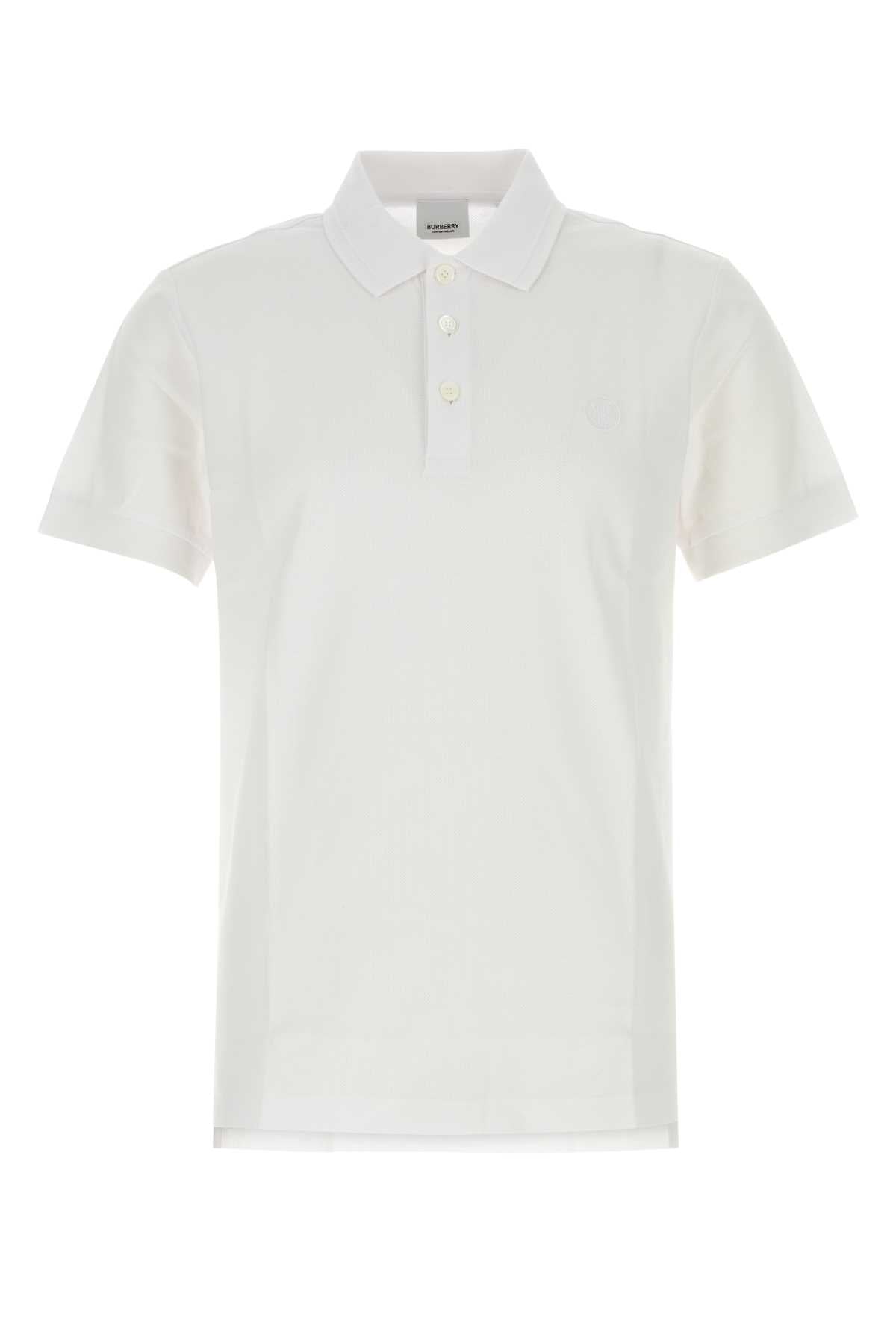Burberry Men White Piquet Polo Shirt