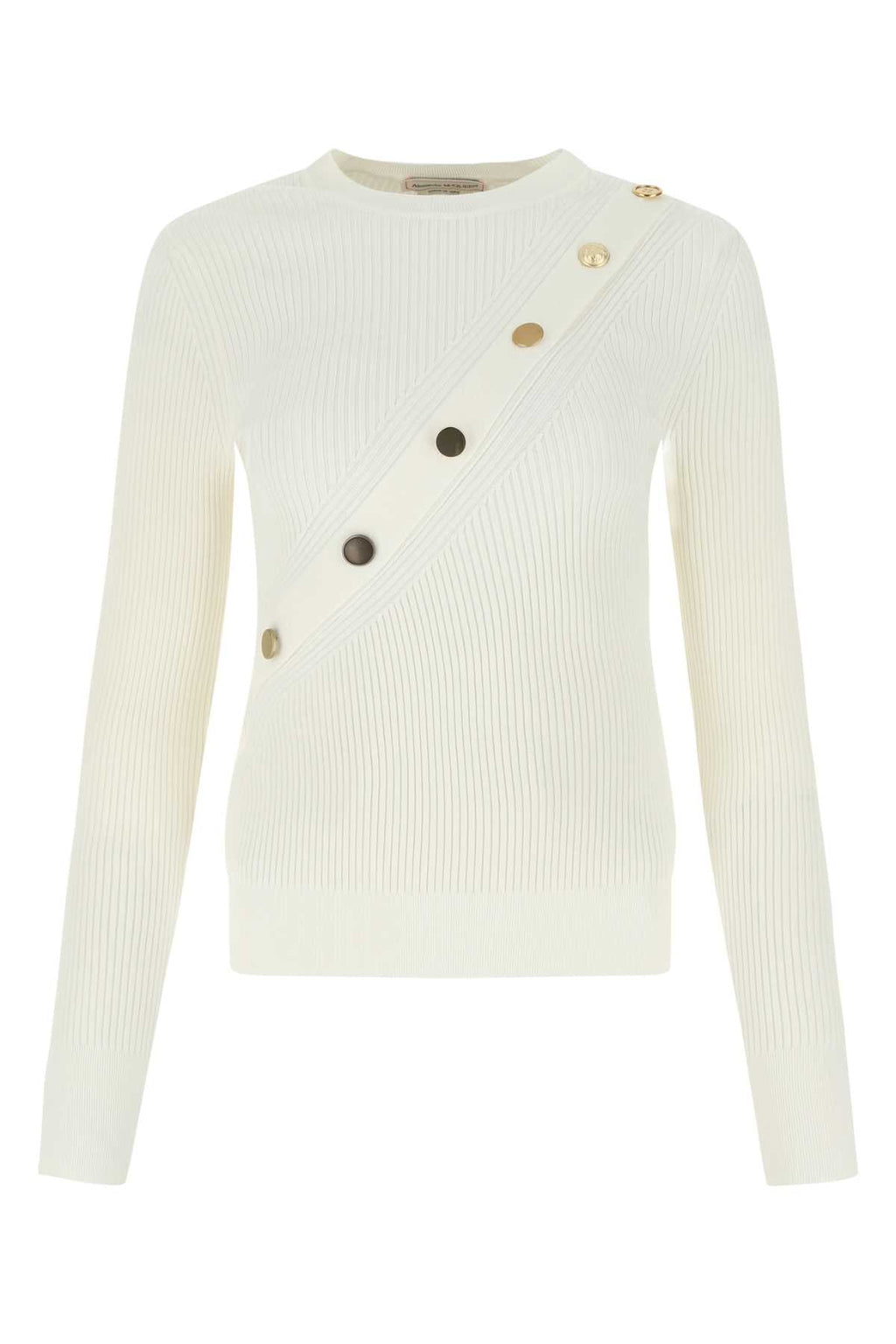 Alexander Mcqueen Women Ivory Stretch Viscose Sweater