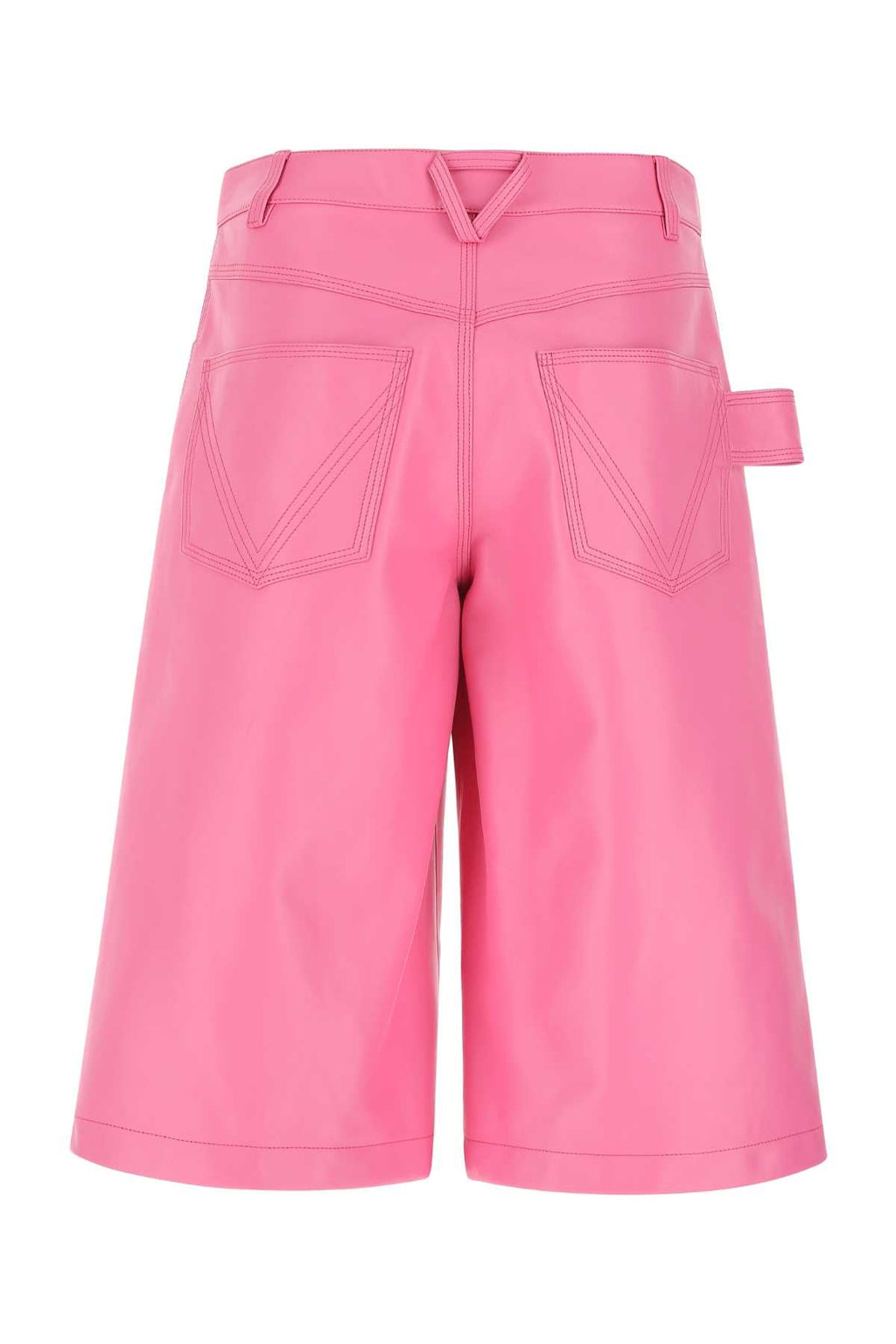 Bottega Veneta Women Pink Nappa Leather Bermuda Shorts