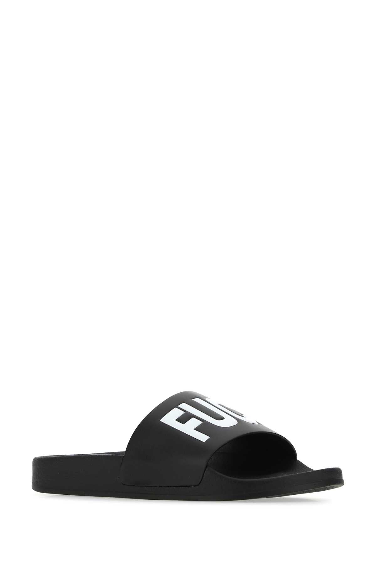Vtmnts Men Black Rubber Slippers