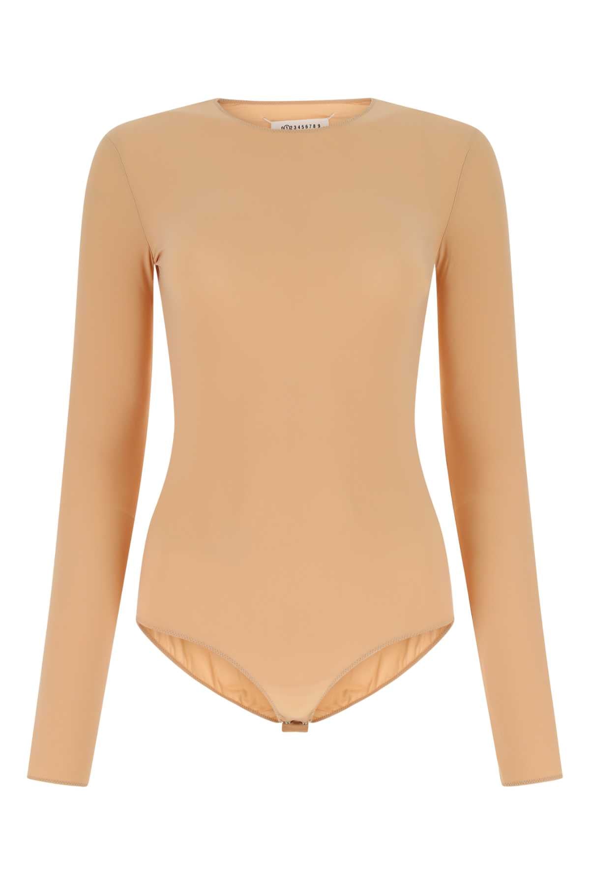Maison Margiela Women Skin Pink Stretch Nylon Bodysuit