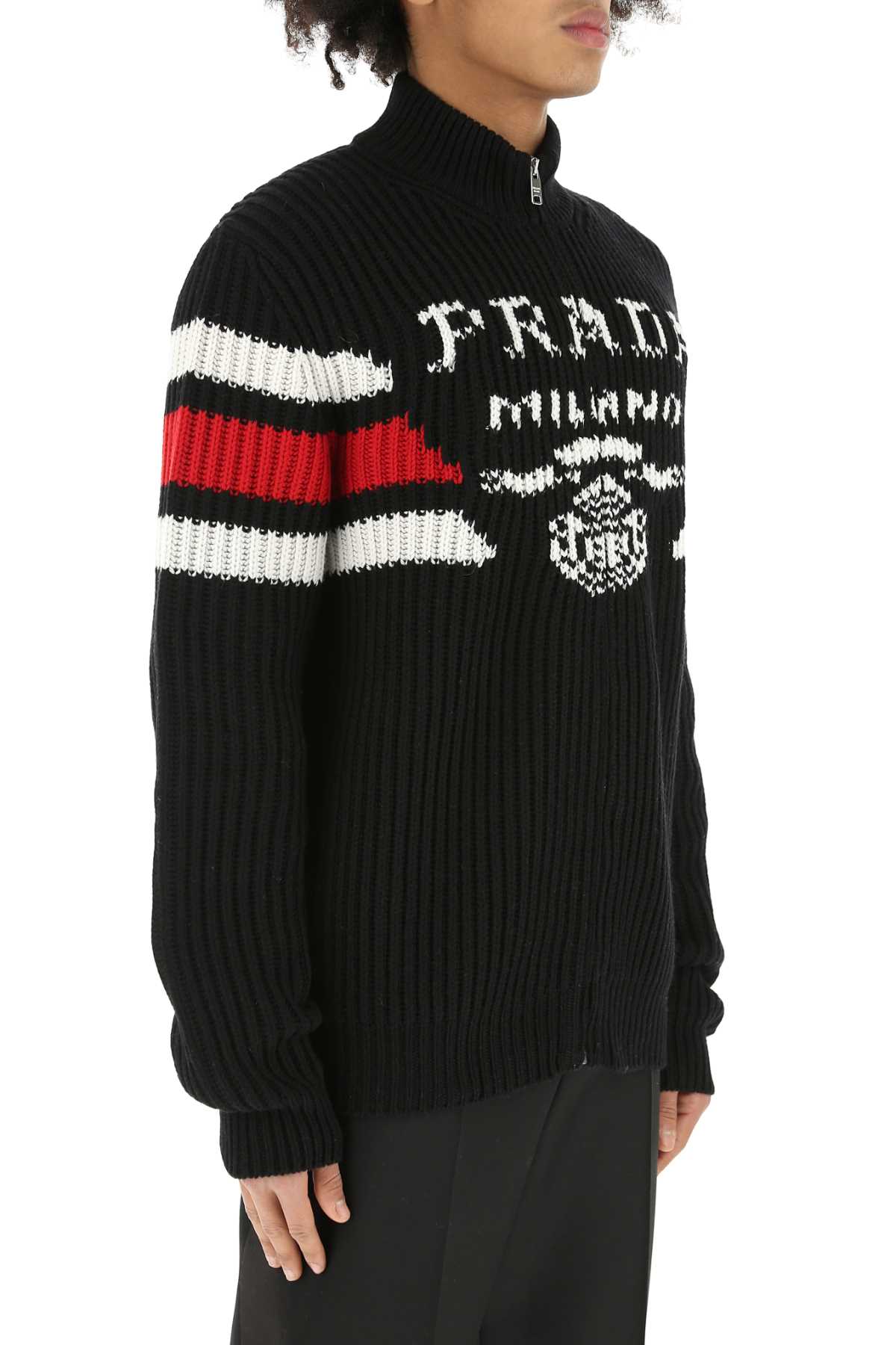 Prada Men Black Cashmere Cardigan