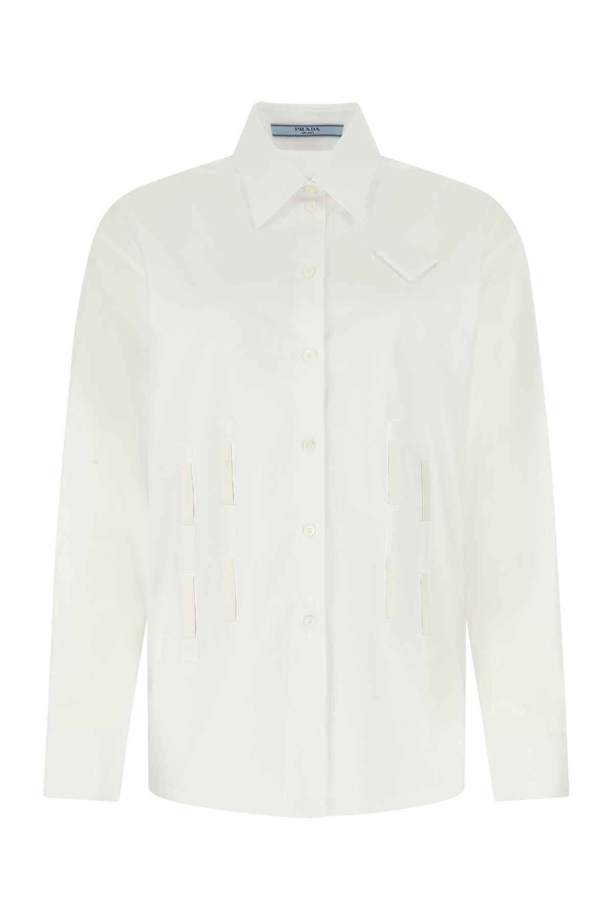 Prada Women White Poplin Oversize Shirt