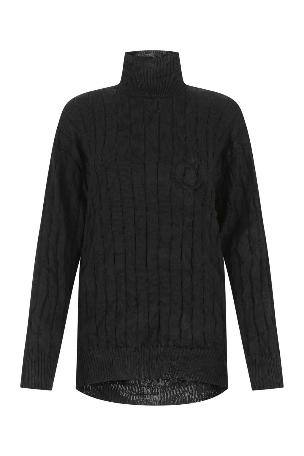 Balenciaga Women Black Silk Blend Oversize Sweater