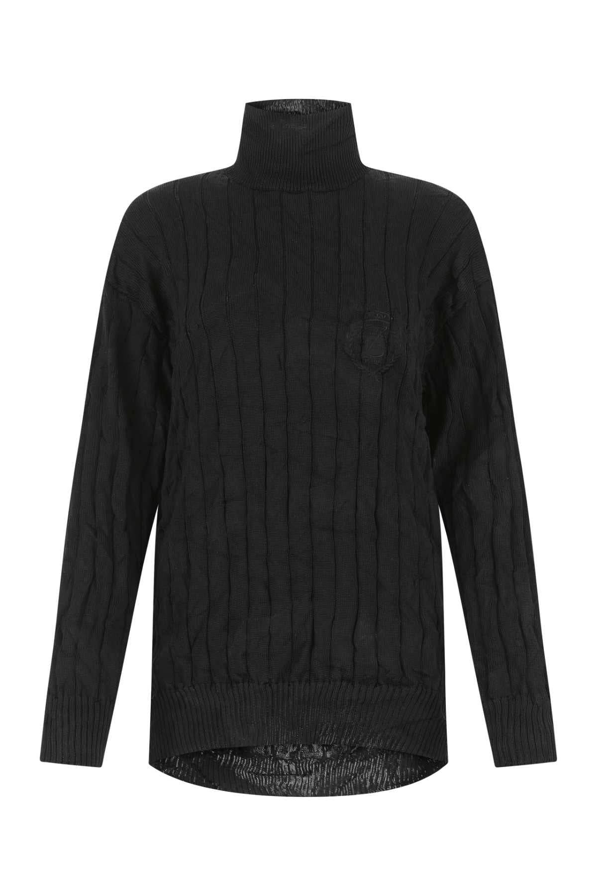 Balenciaga Women Black Silk Blend Oversize Sweater