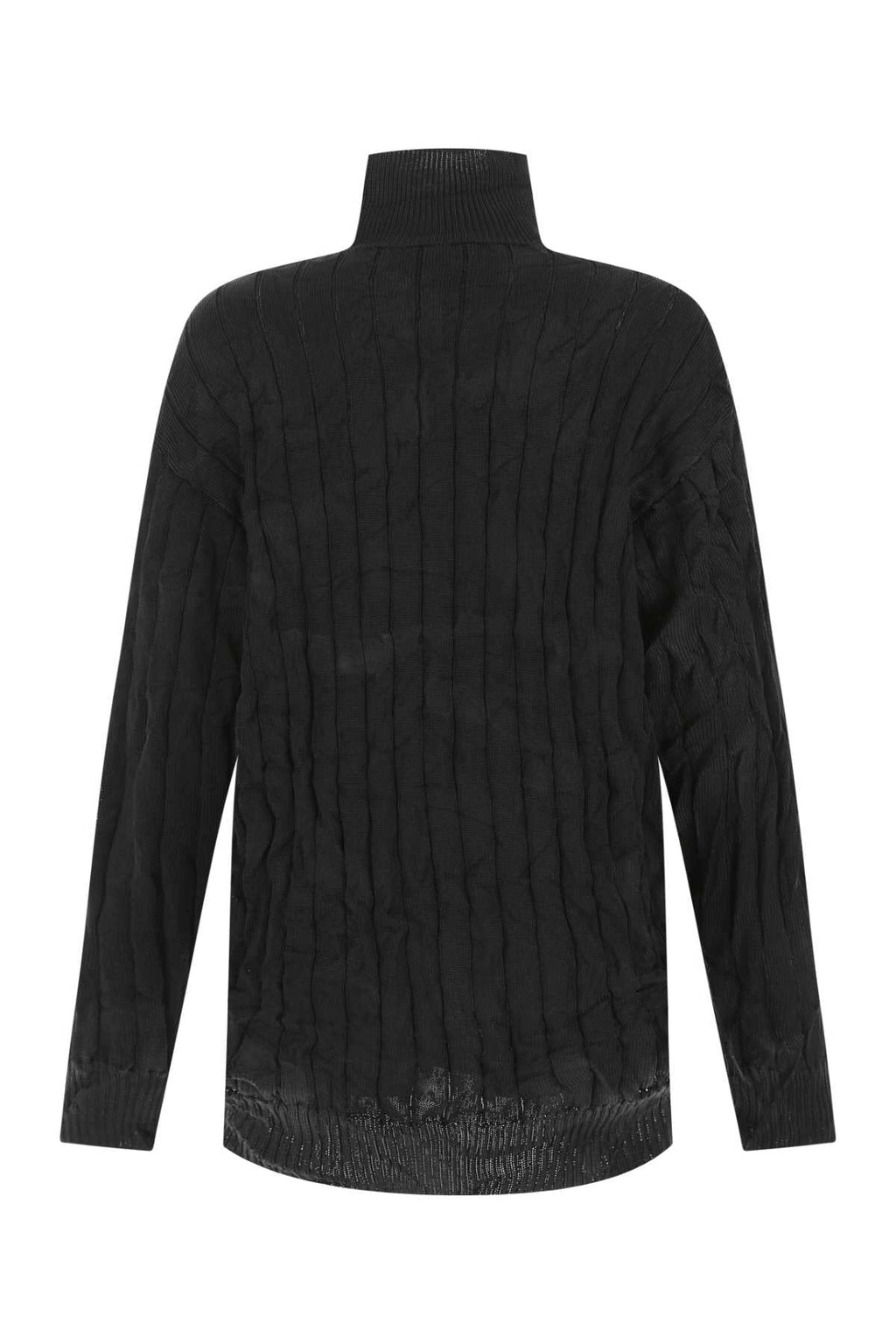 Balenciaga Women Black Silk Blend Oversize Sweater