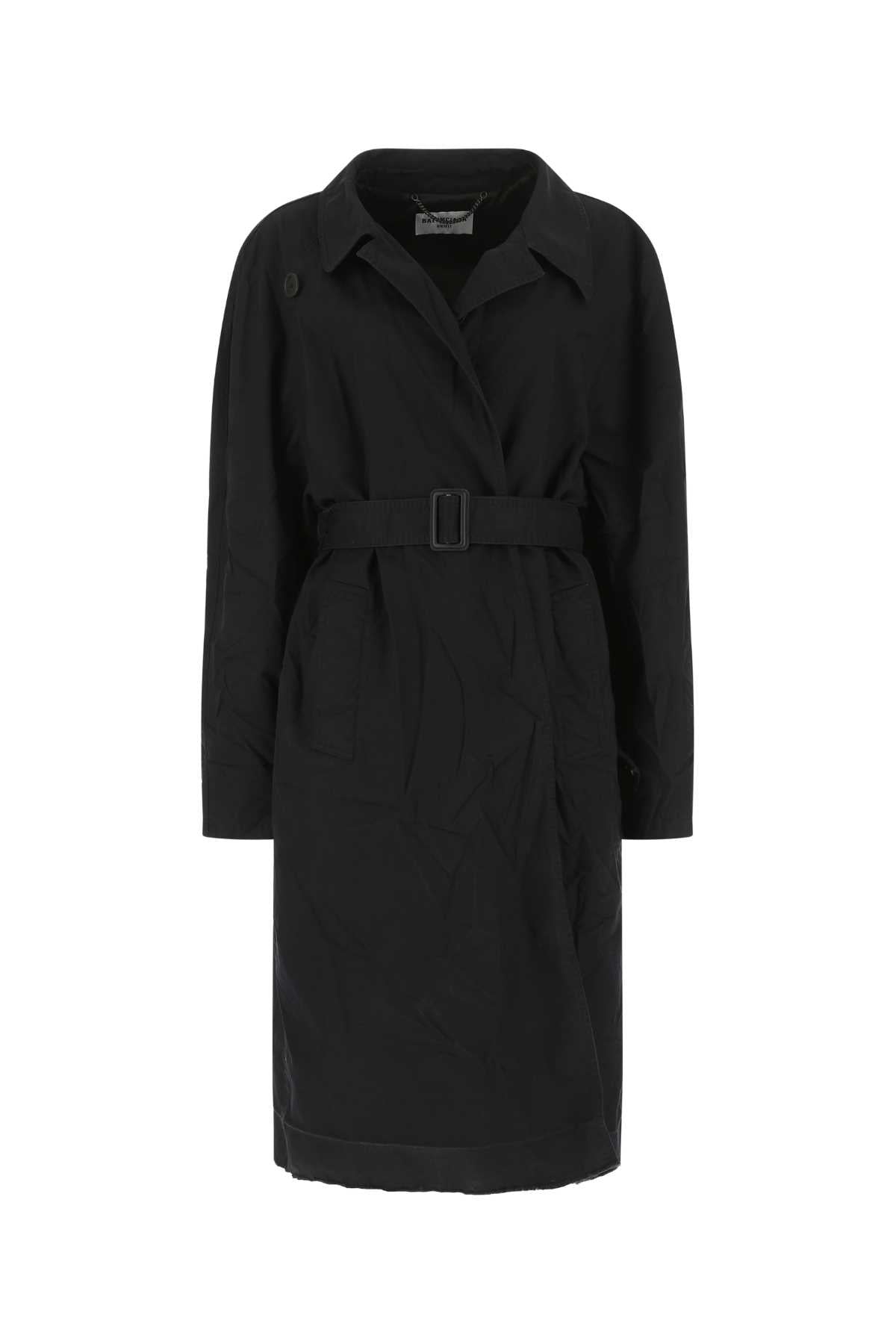 Balenciaga Women Midnight Blue Cotton Overcoat