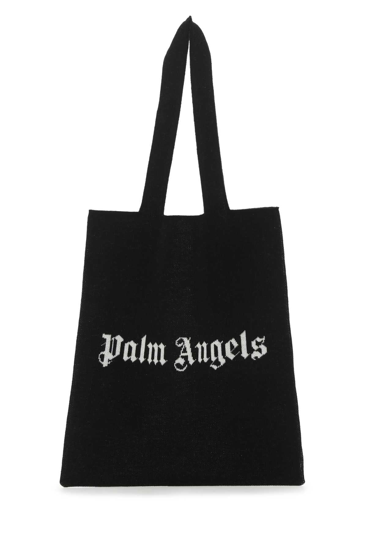 Palm Angels Men Black Wool Blend Shopping Bag