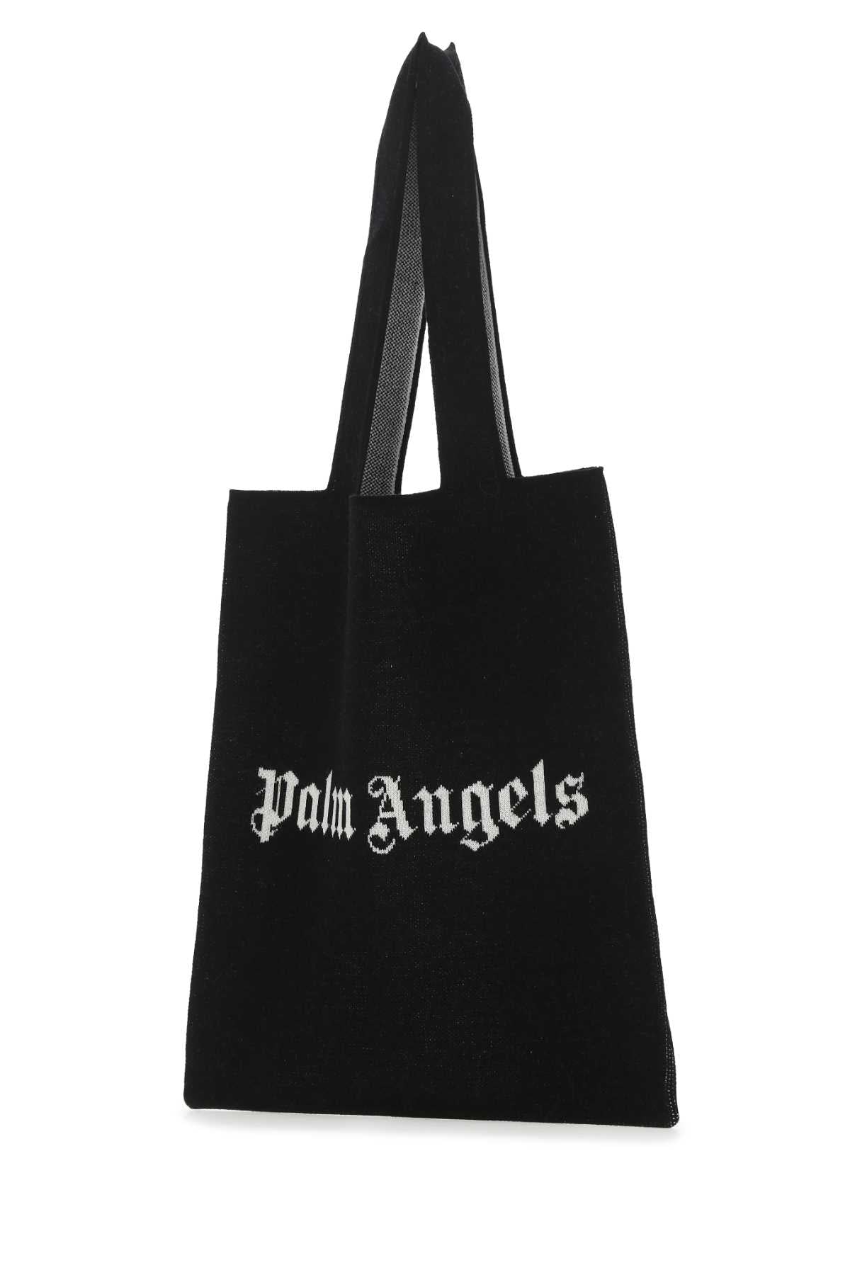 Palm Angels Men Black Wool Blend Shopping Bag