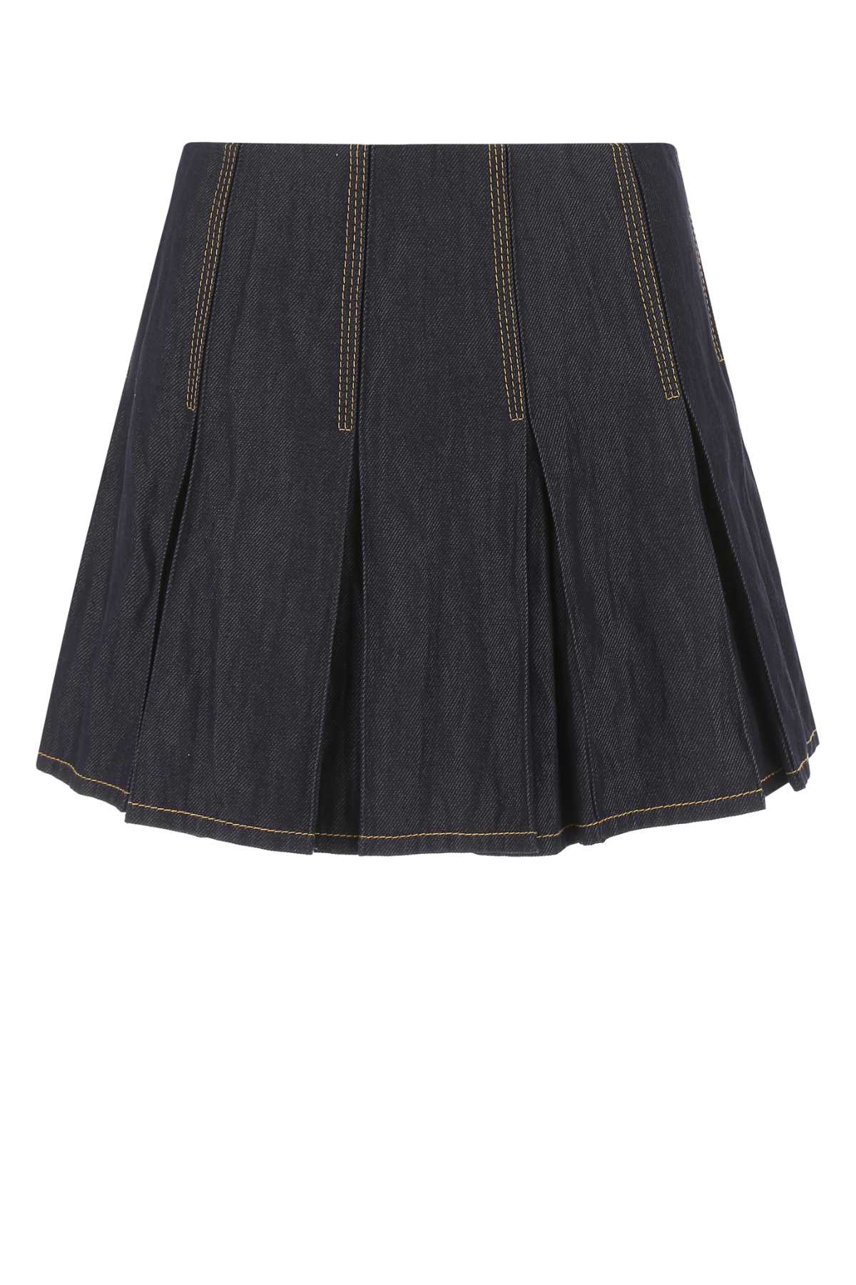 Bottega Veneta Women Dark Blue Denim Mini Skirt