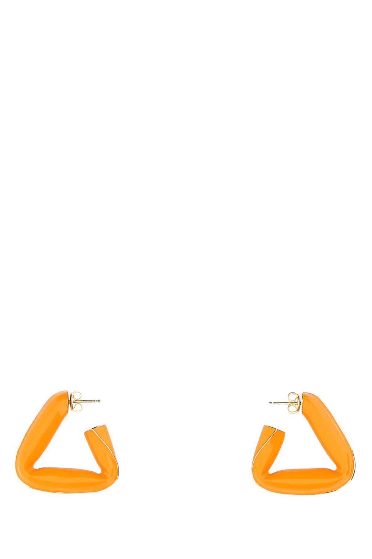 Bottega Veneta Women Orange 925 Silver Fold Earrings