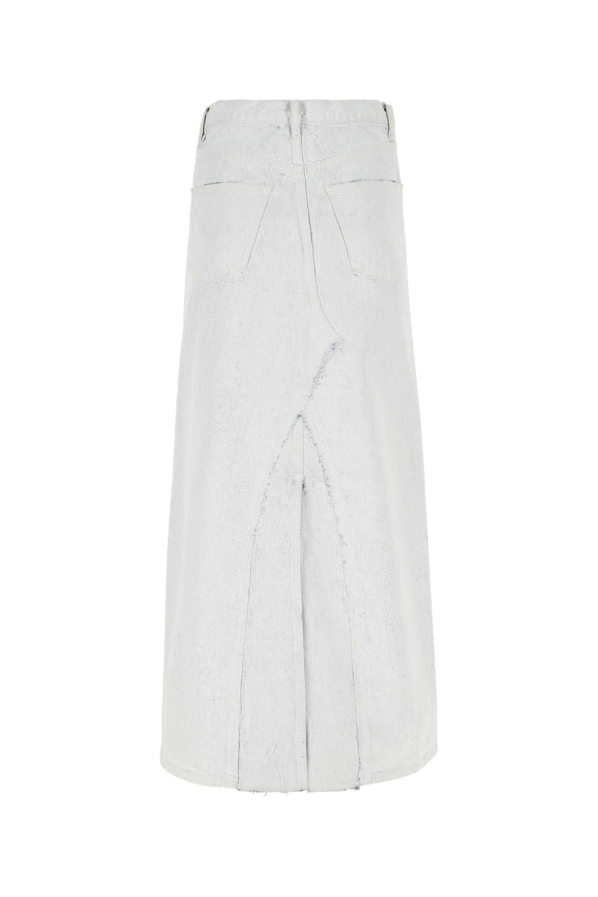 Maison Margiela Women White Denim Skirt
