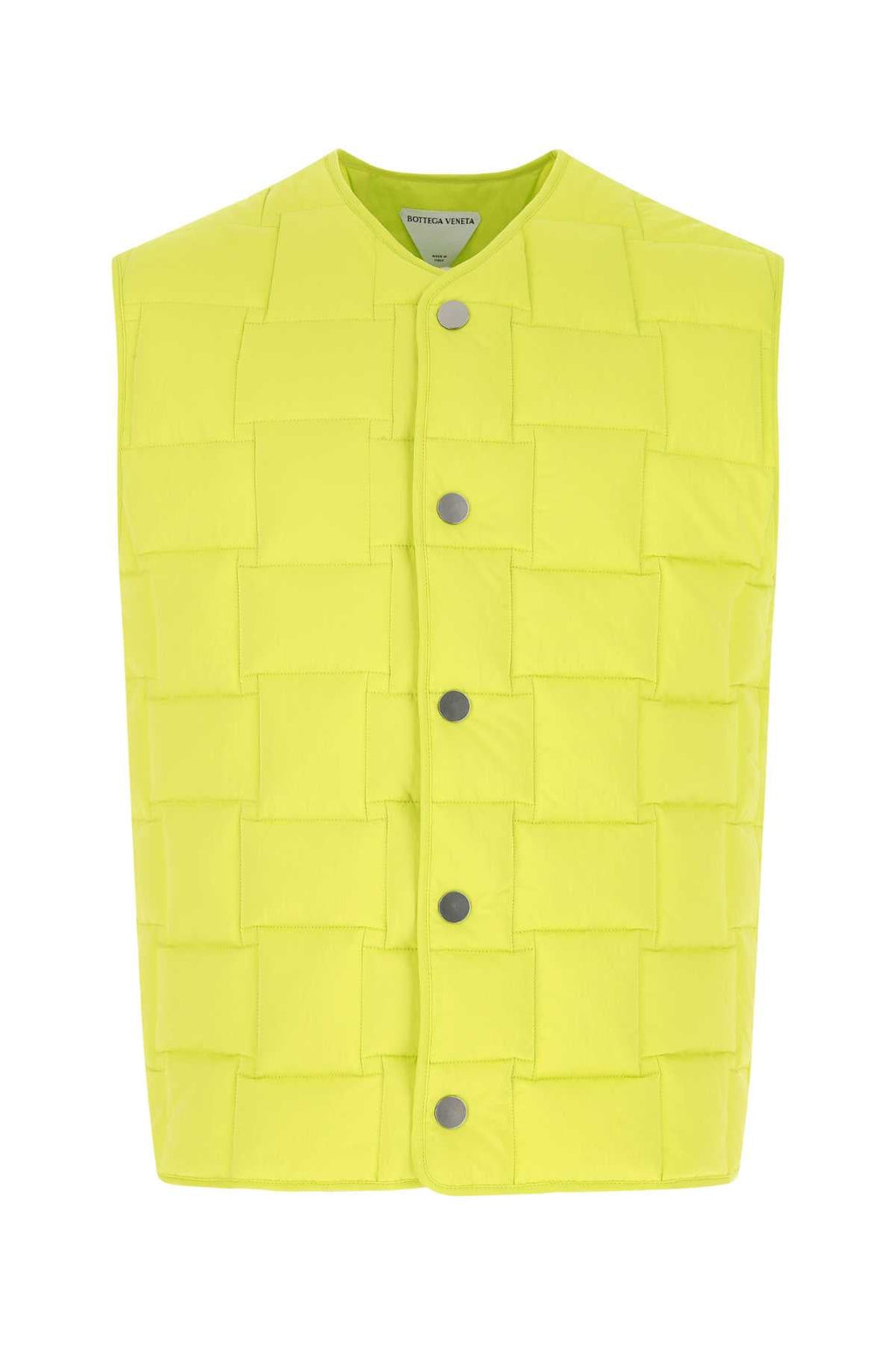 Bottega Veneta Men Fluo Yellow Nylon Padded Vest