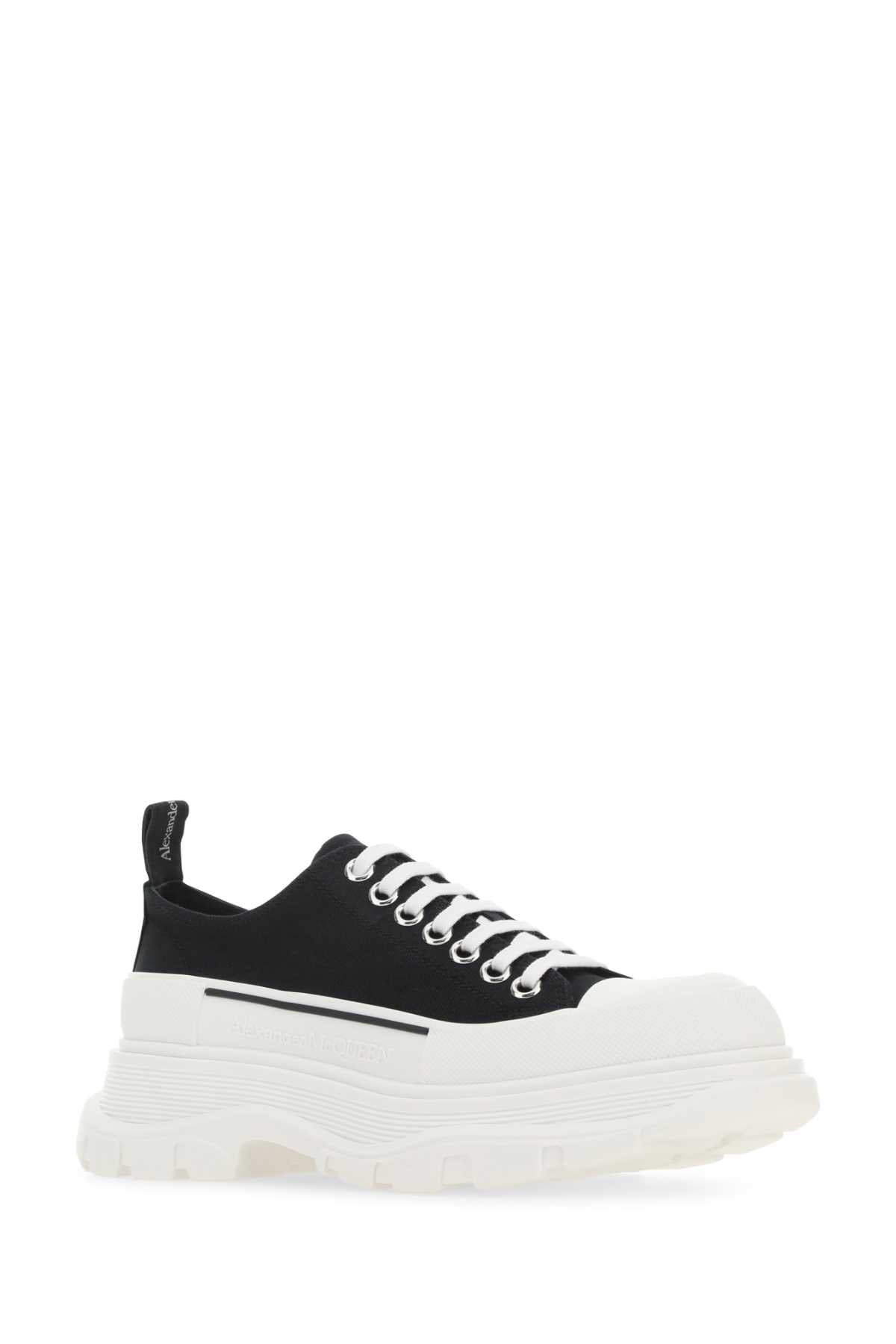 Alexander Mcqueen Women Black Canvas Tread Slick Sneakers