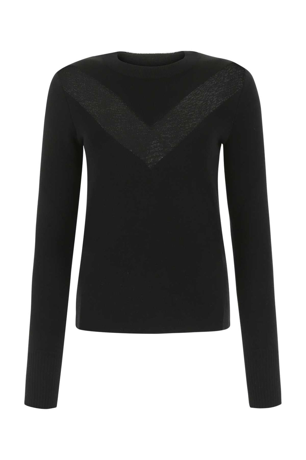 Alexander Mcqueen Women Black Stretch Wool Blend Sweater