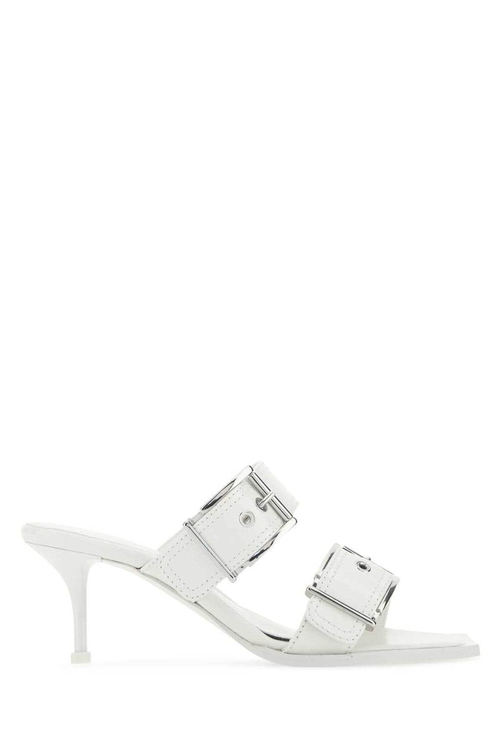 Alexander Mcqueen Women White Leather Mules