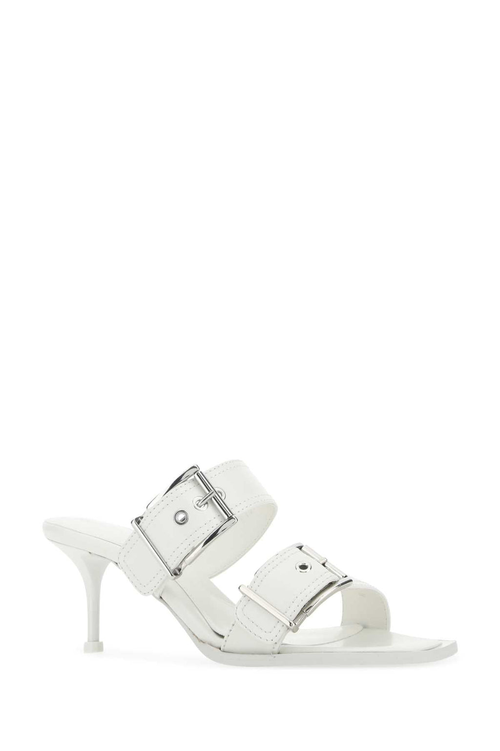 Alexander Mcqueen Women White Leather Mules