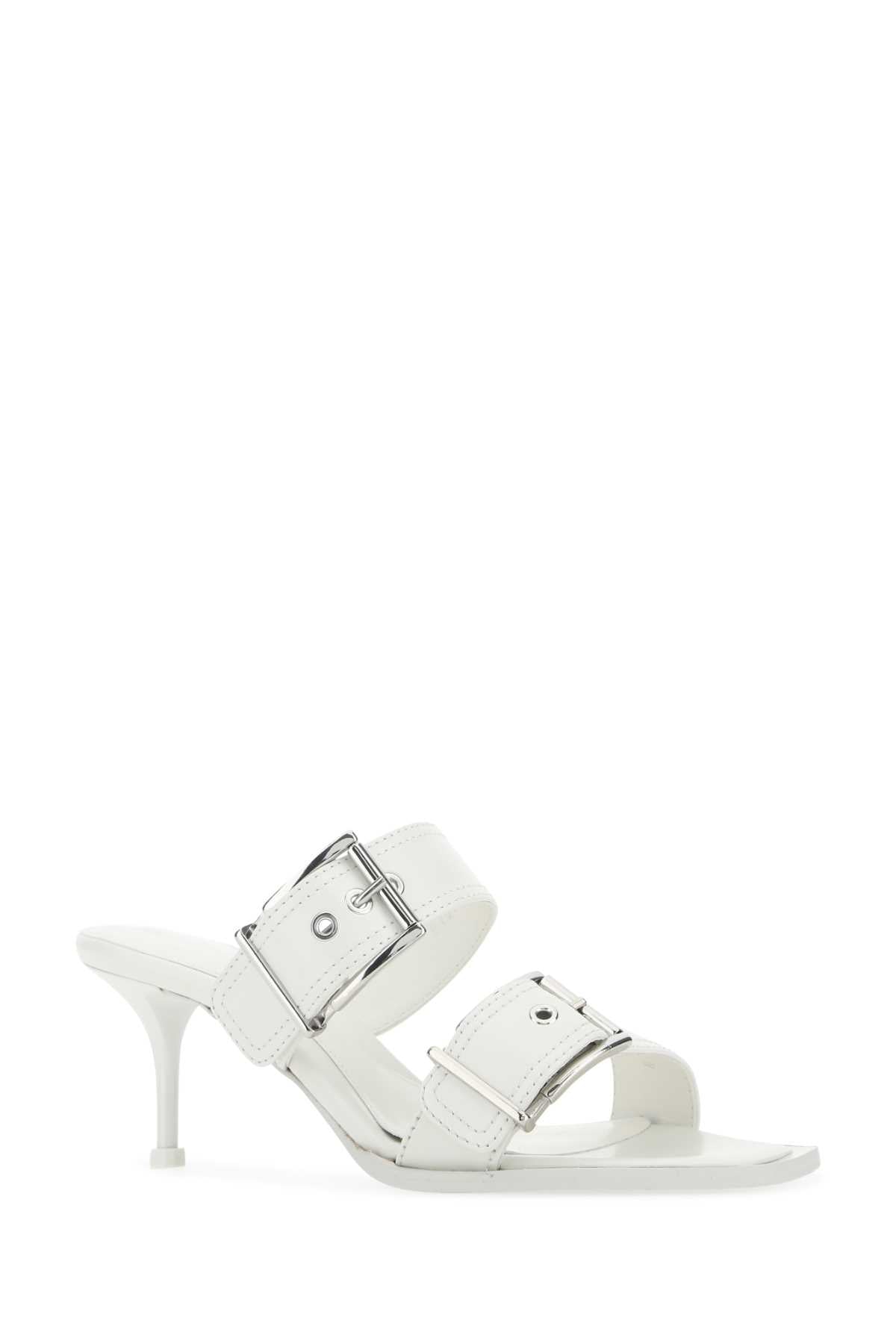 Alexander Mcqueen Women White Leather Mules
