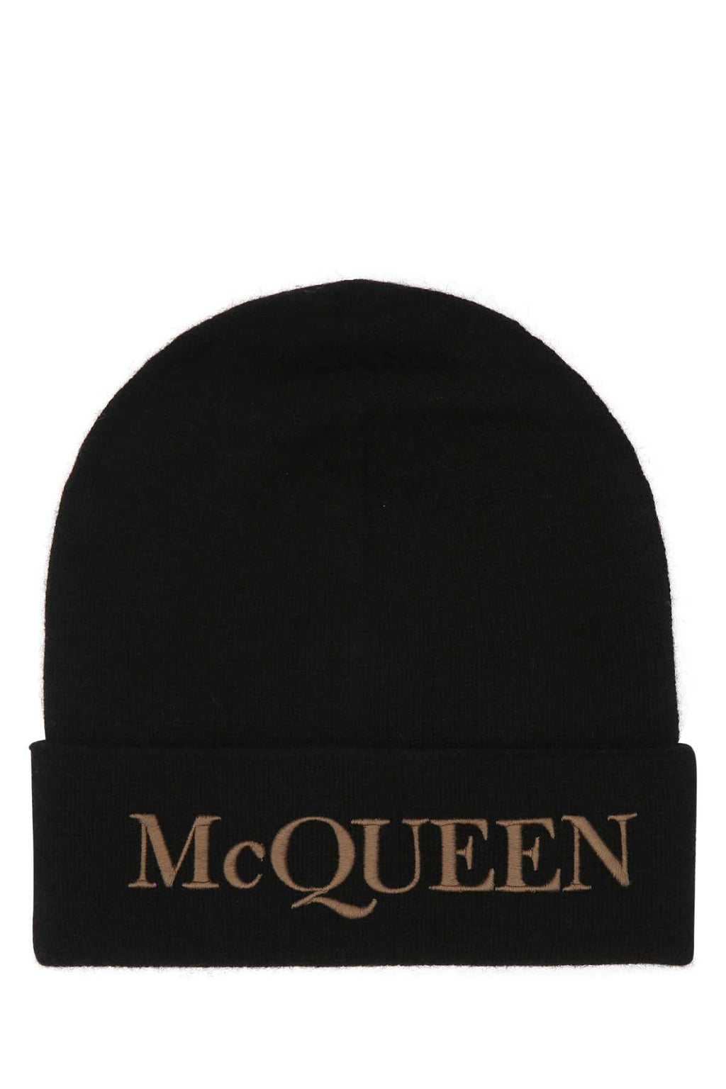 Alexander Mcqueen Men Black Cashmere Beanie Hat