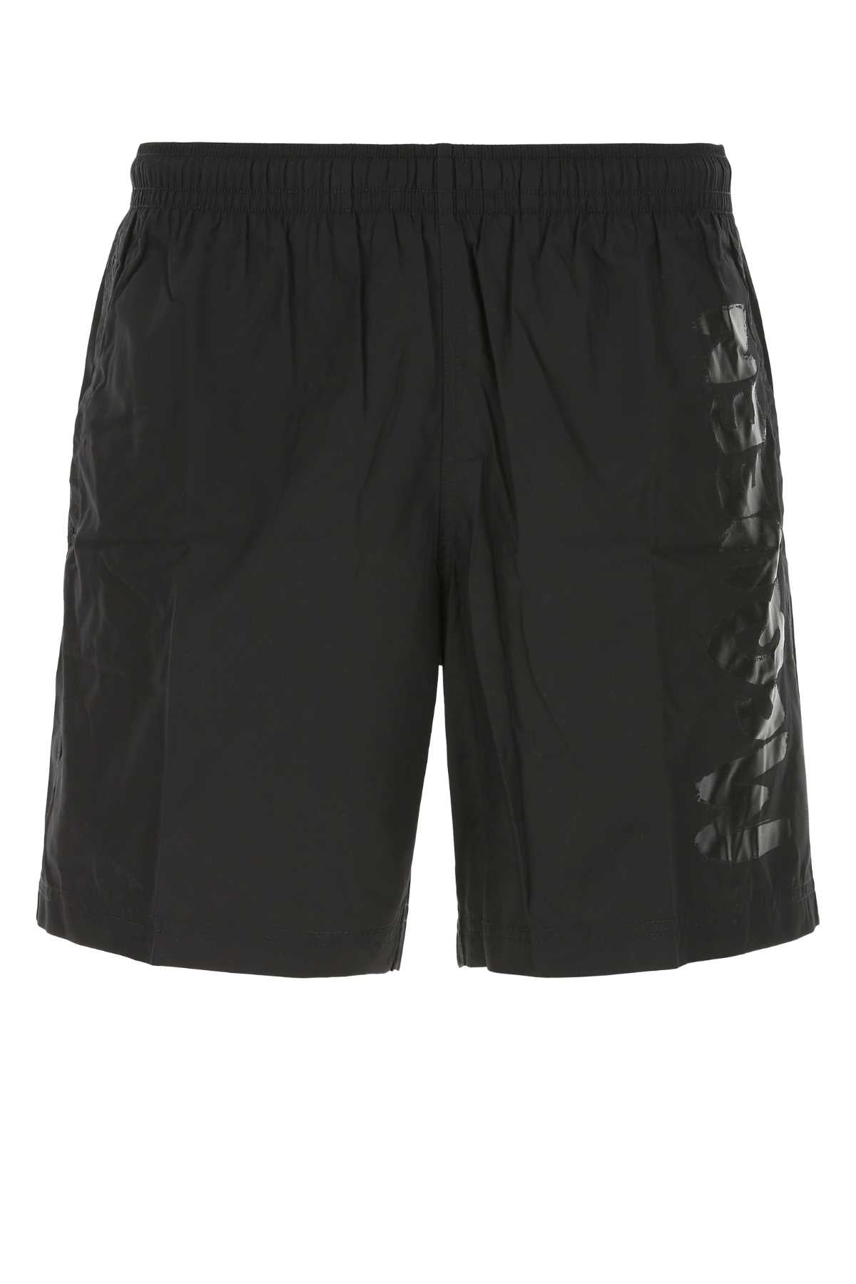 Alexander Mcqueen Men Black Nylon Swimming Shorts