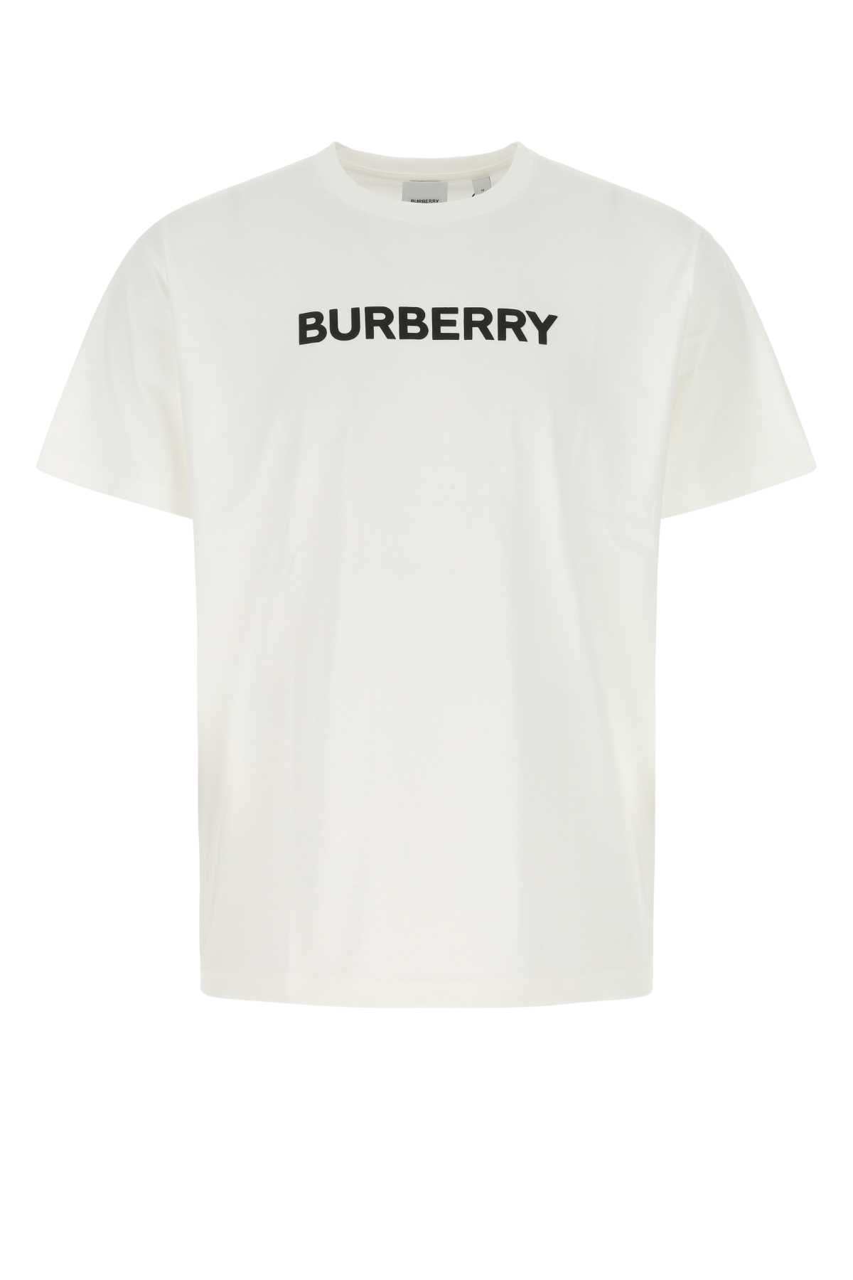 Burberry Men White Cotton T-Shirt